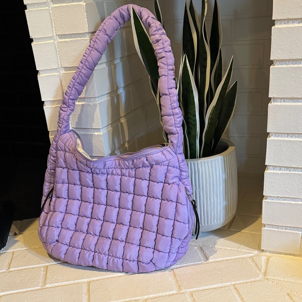 Quilted Purple Shoulder Bag